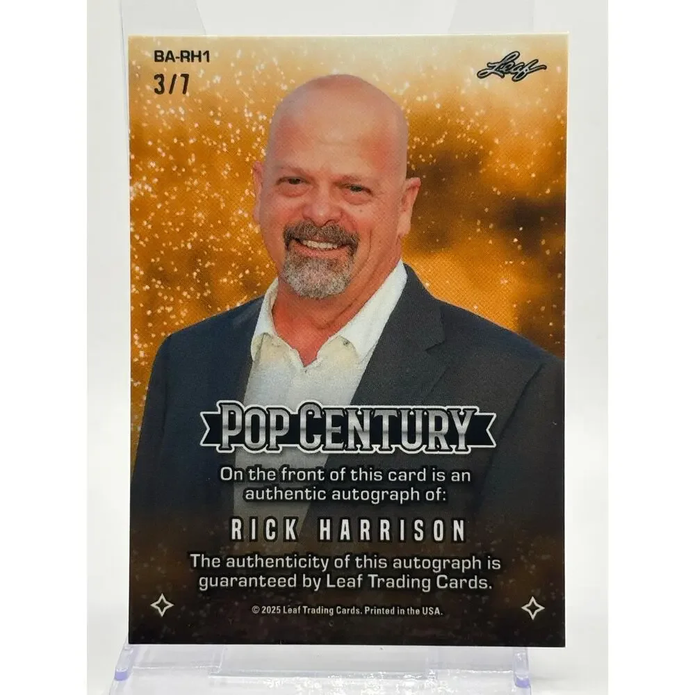 2025 Leaf Pop Century Rick Harrison Blue Crystal Auto 3/7 SP Pawn Stars